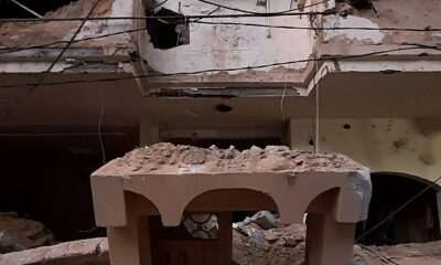Gaza, un edificio seriamente danneggiato maggio 2021