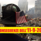 New York, NY, 25 settembre 2001 -- Un vigile del fuoco esamina il guscio rimanente e le tonnellate di detriti del World Trade Center